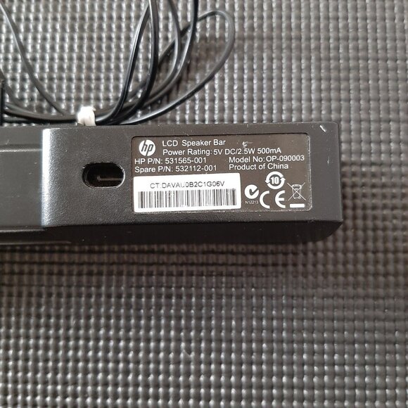 HP LCD Speaker Bar 531565-001 Model No. OP-090003 Headphone Jacks 13" Black - Picture 4 of 6
